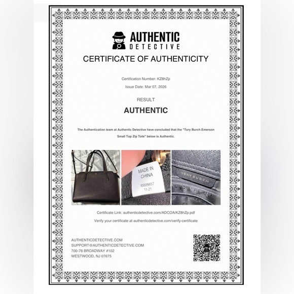 Tory Burch Black Saffiano Leather Double-Handle Tote with Gold Logo with COA!!! - Picture 9 of 9